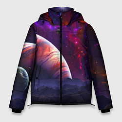 Куртка зимняя мужская Бесконечное космическое пространство - Планета, цвет: 3D-красный
