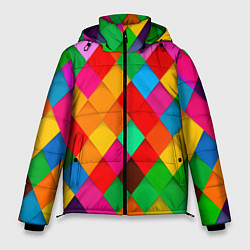Мужская зимняя куртка Цветные лоскуты - пэчворк