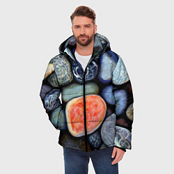 Куртка зимняя мужская Цветные камушки, цвет: 3D-красный — фото 2