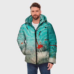 Куртка зимняя мужская Абстрактные песок и небо с красками, цвет: 3D-красный — фото 2