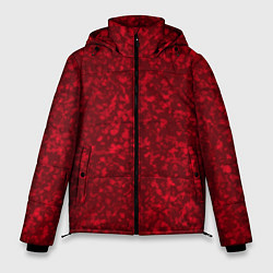 Куртка зимняя мужская Текстура хлопья красный, цвет: 3D-черный