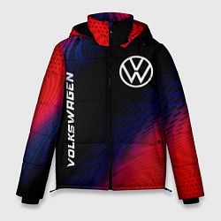 Куртка зимняя мужская Volkswagen красный карбон, цвет: 3D-черный