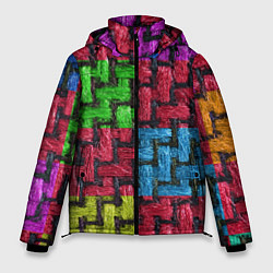 Мужская зимняя куртка Грубая вязка - цветная клетка - fashion 2044