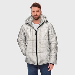 Куртка зимняя мужская Имитация - вязаная структура, цвет: 3D-светло-серый — фото 2