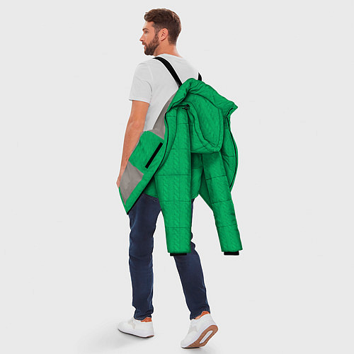Мужская зимняя куртка Зеленый вязаный свитер / 3D-Светло-серый – фото 5