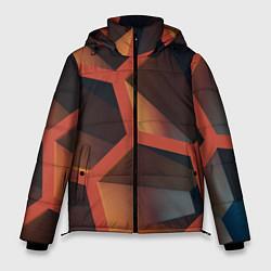 Куртка зимняя мужская Абстрактные шестигранные фигуры, цвет: 3D-светло-серый