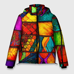 Мужская зимняя куртка Лоскутная мозаика - пэчворк