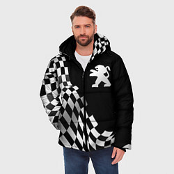 Куртка зимняя мужская Peugeot racing flag, цвет: 3D-черный — фото 2