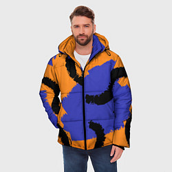 Куртка зимняя мужская Абстрактные крупные полосы, цвет: 3D-светло-серый — фото 2