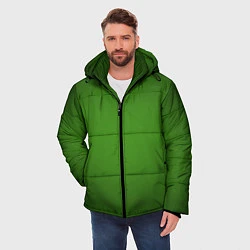 Куртка зимняя мужская Зеленый с затемняющей виньеткой, цвет: 3D-черный — фото 2