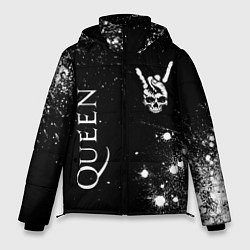 Куртка зимняя мужская Queen и рок символ на темном фоне, цвет: 3D-черный