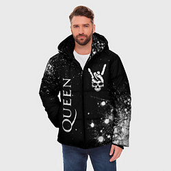 Куртка зимняя мужская Queen и рок символ на темном фоне, цвет: 3D-черный — фото 2