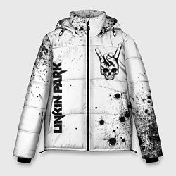 Куртка зимняя мужская Linkin Park и рок символ на светлом фоне, цвет: 3D-черный