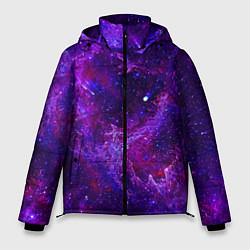 Мужская зимняя куртка Неоновый космос и звезды