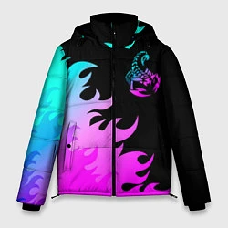 Куртка зимняя мужская Scorpions неоновый огонь, цвет: 3D-черный