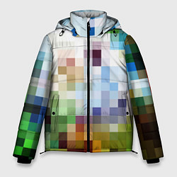 Куртка зимняя мужская Пиксельная абстракция, цвет: 3D-светло-серый