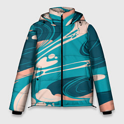 Куртка зимняя мужская Абстрактные разводы - текстура, цвет: 3D-черный