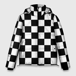 Куртка зимняя мужская Шахматные клетки - текстура, цвет: 3D-черный