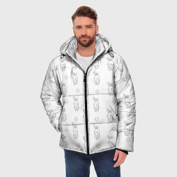 Куртка зимняя мужская Удивленный зайка, цвет: 3D-светло-серый — фото 2