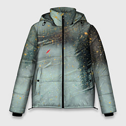 Куртка зимняя мужская Абстрактная зима и краски, цвет: 3D-черный