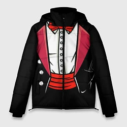 Куртка зимняя мужская Костюм фокусника с бабочкой и волшебной палочкой, цвет: 3D-красный