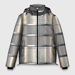 Мужская зимняя куртка Металлические полосы - текстура алюминия