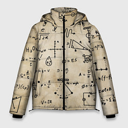 Мужская зимняя куртка Научные формулы на старой бумаге