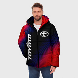 Куртка зимняя мужская Toyota красный карбон, цвет: 3D-светло-серый — фото 2