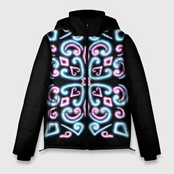 Куртка зимняя мужская Неоновый узор, цвет: 3D-черный