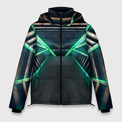 Куртка зимняя мужская Неоновые фонари на космическом коридоре, цвет: 3D-черный
