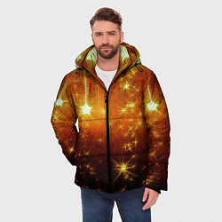 Куртка зимняя мужская Золотистае звёзды, цвет: 3D-черный — фото 2