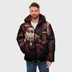 Куртка зимняя мужская Плохой Санта Кот, цвет: 3D-черный — фото 2