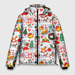 Куртка зимняя мужская Новогодние символы, цвет: 3D-красный