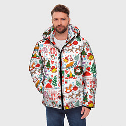 Куртка зимняя мужская Новогодние символы, цвет: 3D-красный — фото 2