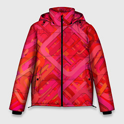 Мужская зимняя куртка Красные абстрактные геометрические ромбы