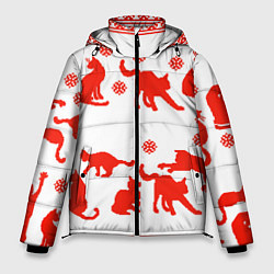 Куртка зимняя мужская Котэ пиксель арт, цвет: 3D-светло-серый