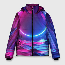Куртка зимняя мужская Круг и разноцветные кристаллы - vaporwave, цвет: 3D-светло-серый