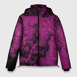 Куртка зимняя мужская Тёмно-розовые краски во тьме, цвет: 3D-светло-серый
