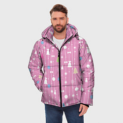 Куртка зимняя мужская Розовый новый год, цвет: 3D-черный — фото 2