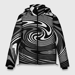 Мужская зимняя куртка Black and white abstract pattern