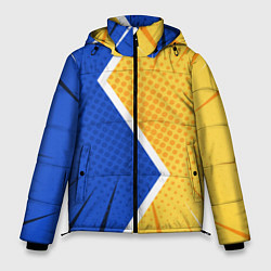 Куртка зимняя мужская Желто-синяя молния, цвет: 3D-черный