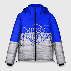 Куртка зимняя мужская Merry Christmas синий, цвет: 3D-черный
