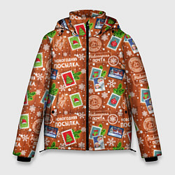 Куртка зимняя мужская Новогодняя почта, цвет: 3D-светло-серый