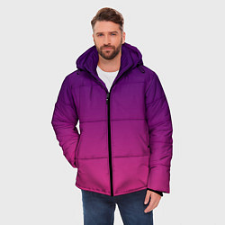 Куртка зимняя мужская Фиолетово малиновый градиент, цвет: 3D-красный — фото 2