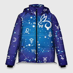 Мужская зимняя куртка Кролик символ 2023 на карте звездного неба