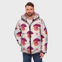 Куртка зимняя мужская Абстрактный полукруг и разноцветная звезда, цвет: 3D-черный — фото 2