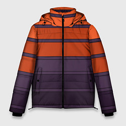 Мужская зимняя куртка Полосатый фиолетово-оранжевый узор