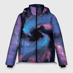 Куртка зимняя мужская Ручная роспись галактики акварелью, цвет: 3D-черный