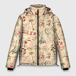 Куртка зимняя мужская Paris ohh la la, цвет: 3D-светло-серый