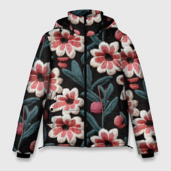 Мужская зимняя куртка Эффект вышивки цветы